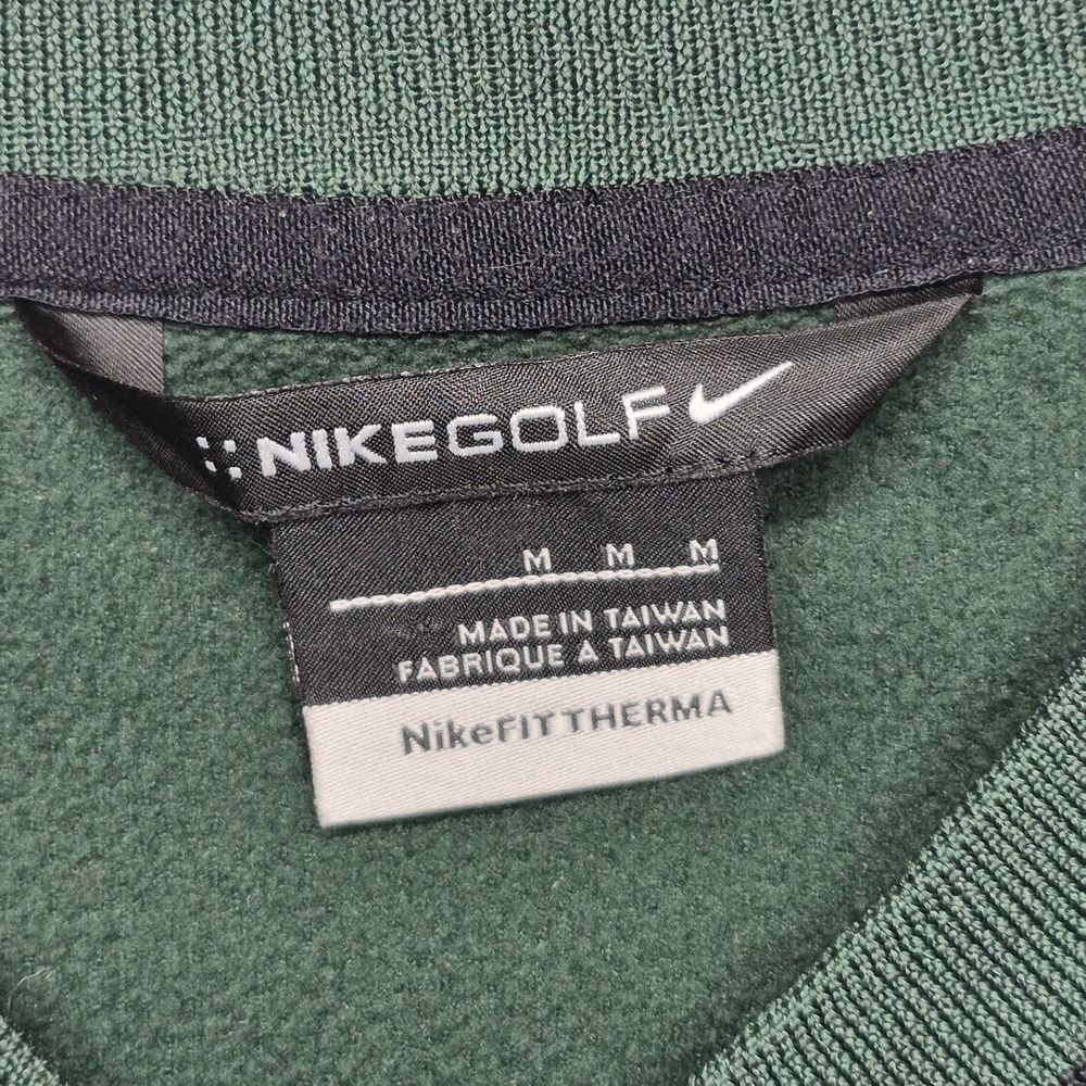 Nike Golf Therma-Fit Sweater Mens M Green Black Colorblock Performance Pullover - Picture 3 of 16